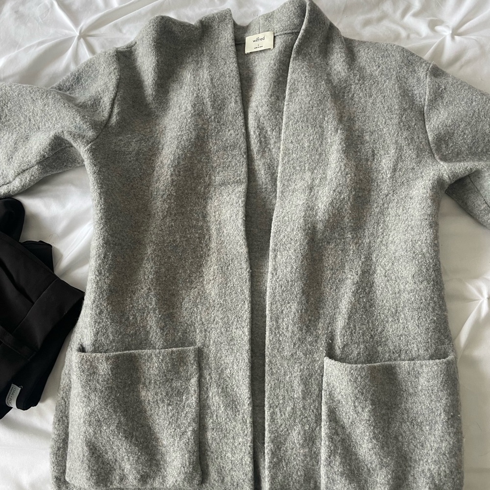 Wilfred Light Gray Open Front Cardigan
